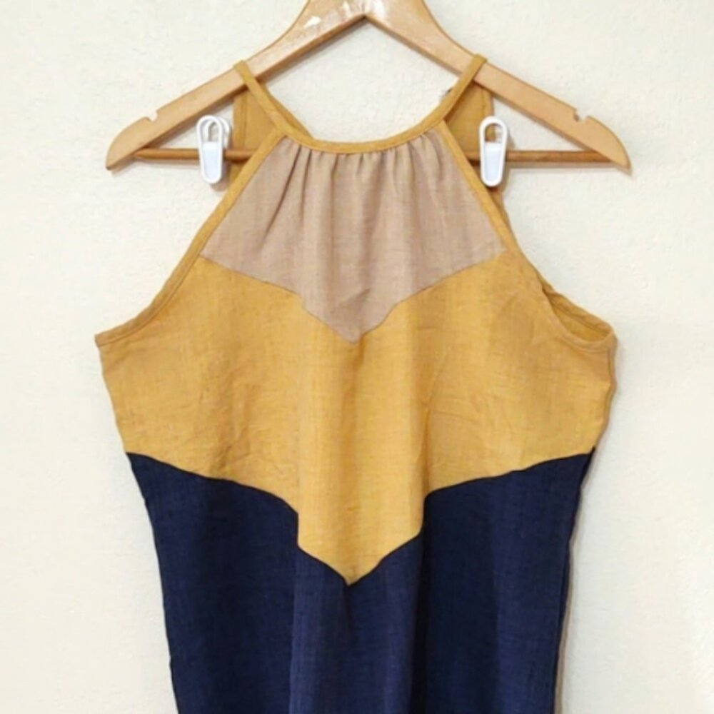 Hailey & Co color block halter tank blouse
